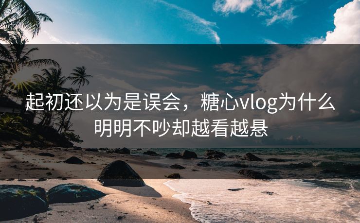 起初还以为是误会，糖心vlog为什么明明不吵却越看越悬