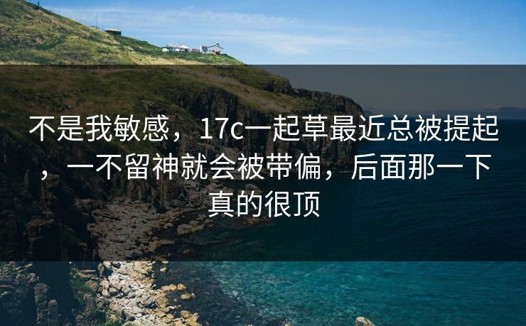 不是我敏感，17c一起草最近总被提起，一不留神就会被带偏，后面那一下真的很顶