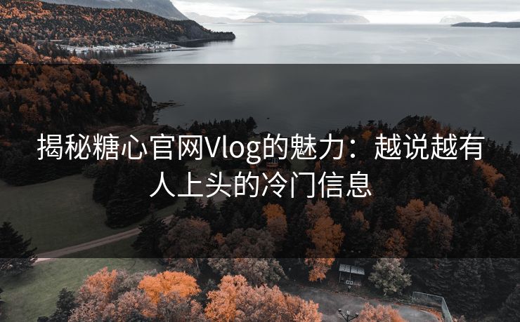 揭秘糖心官网Vlog的魅力：越说越有人上头的冷门信息